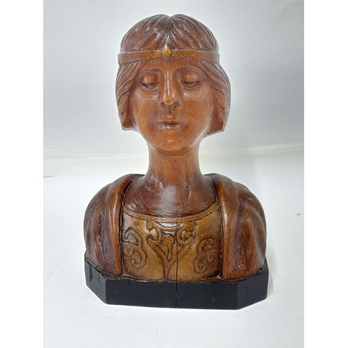 178 - Art Nouveau Carving of a Lady, 34cm high x 23cm wide