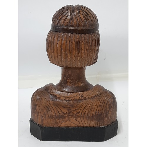 178 - Art Nouveau Carving of a Lady, 34cm high x 23cm wide