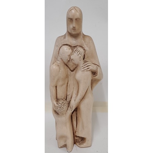 192 - Plaster Religious Figure with signature to side, 45m x 18cm