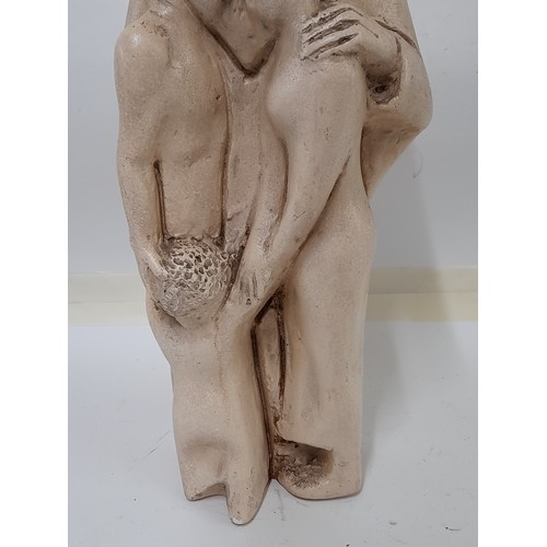 192 - Plaster Religious Figure with signature to side, 45m x 18cm