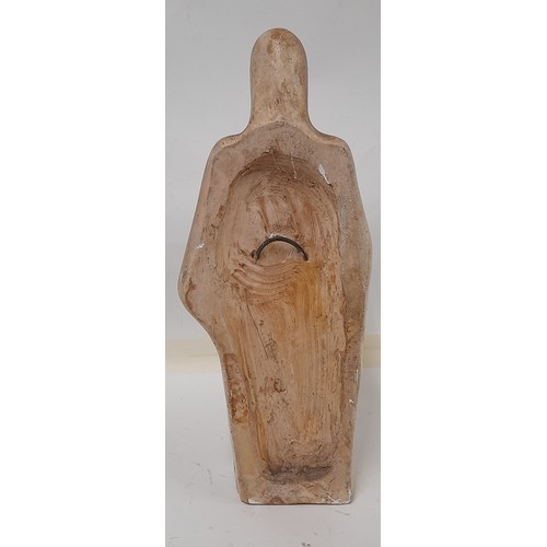 192 - Plaster Religious Figure with signature to side, 45m x 18cm