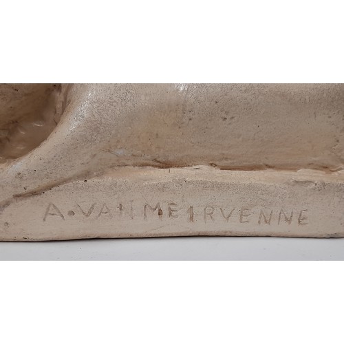192 - Plaster Religious Figure with signature to side, 45m x 18cm