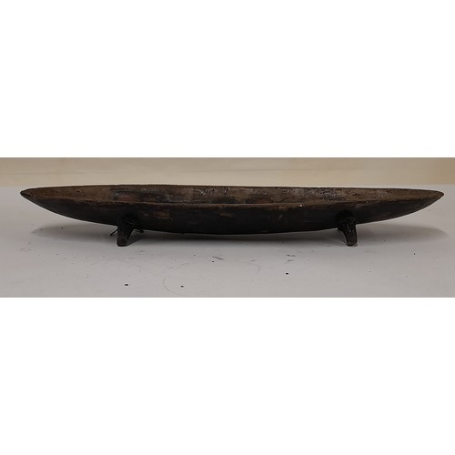 189 - Studio Made Dish with Mid century styling and Decor, on four short legs and with wall hanger, 47cm x... 