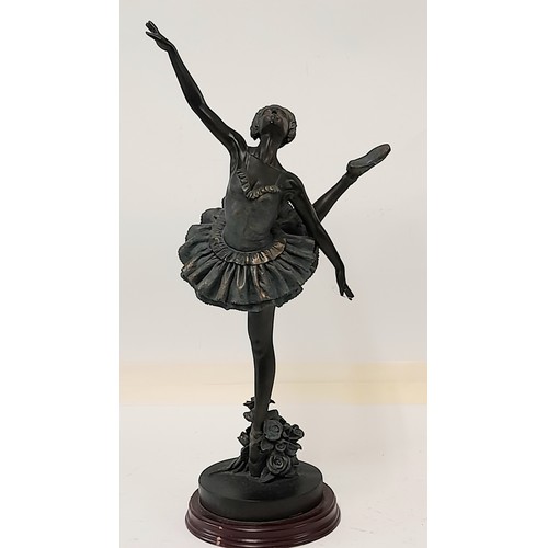 196 - A Bronzed Resin Figurine of a Ballerina, 46cm high