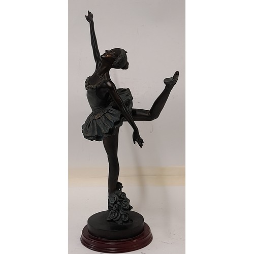 196 - A Bronzed Resin Figurine of a Ballerina, 46cm high