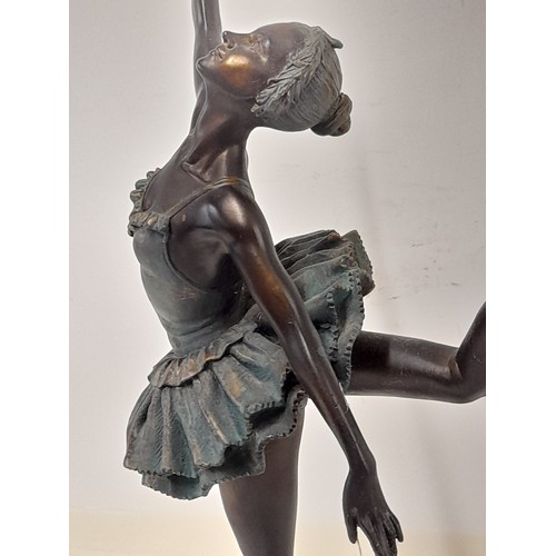 196 - A Bronzed Resin Figurine of a Ballerina, 46cm high