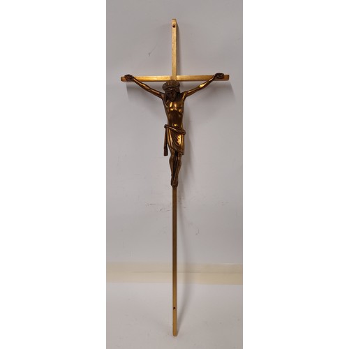 197 - Brass Crucifix, 60cm x 20cm