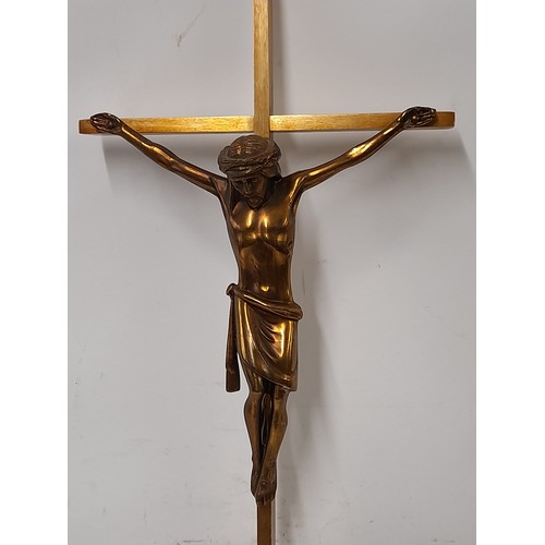 197 - Brass Crucifix, 60cm x 20cm