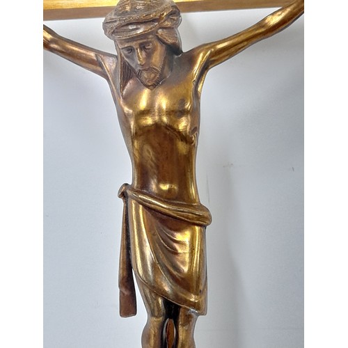 197 - Brass Crucifix, 60cm x 20cm