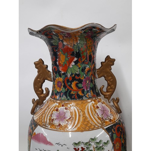 199 - Pair of Japanese Satsuma Vases, 45cm high