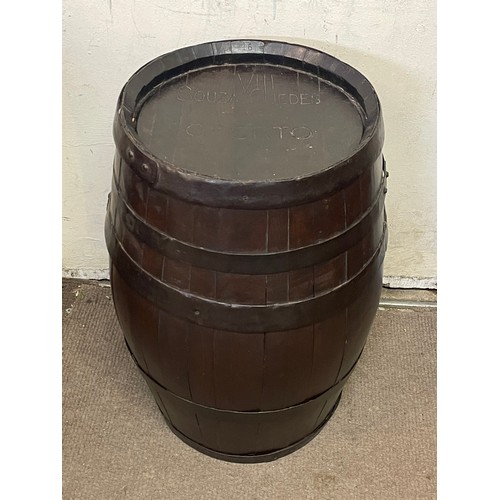 179 - Antique Coopered Port Barrel. 67 cms High