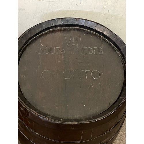 179 - Antique Coopered Port Barrel. 67 cms High