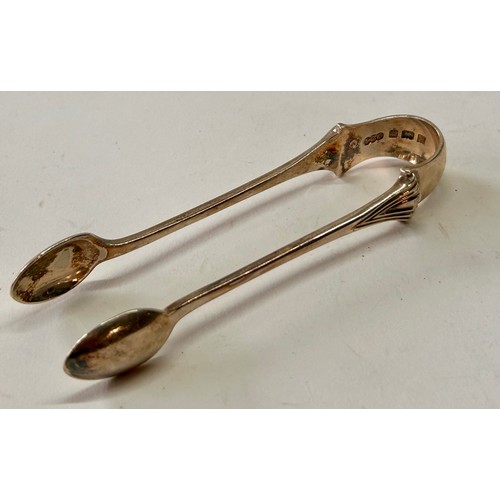 201 - Pair Of Silver Hallmarked Decorative Sugar Tongs. 10cm x 3cm, 28.7Grams.