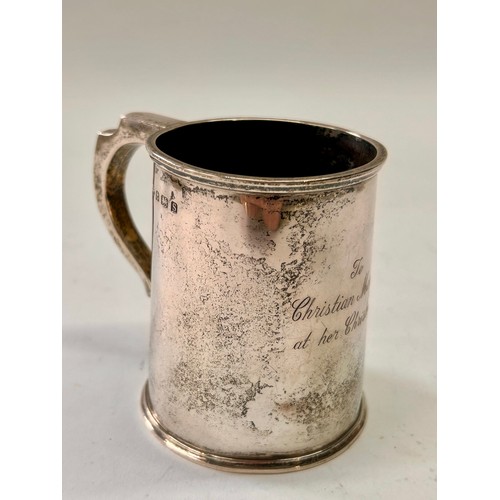 206 - Heavy Gauge Silver Hallmarked Personally Gifted Tanker. 11cm x 9cm, 225.7Grams.