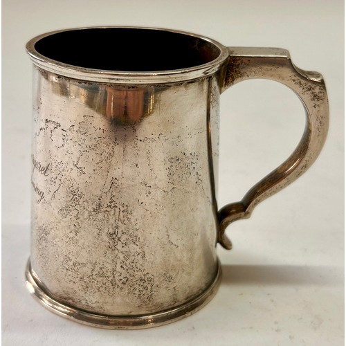 206 - Heavy Gauge Silver Hallmarked Personally Gifted Tanker. 11cm x 9cm, 225.7Grams.