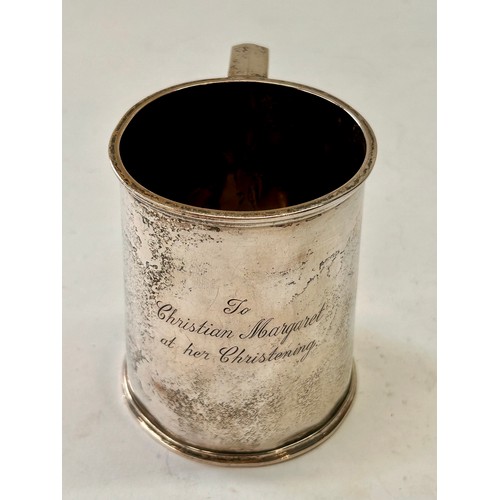 206 - Heavy Gauge Silver Hallmarked Personally Gifted Tanker. 11cm x 9cm, 225.7Grams.