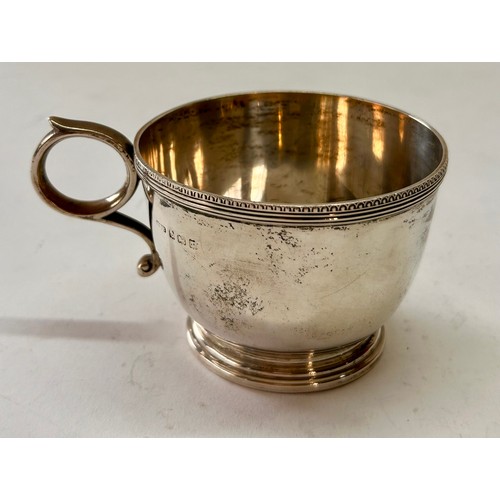 207 - Decorative Silver Hallmarked Cup. 10.5cm x 5.5cm, 105.3Grams.
