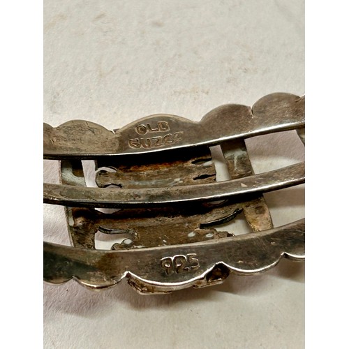 208 - Sterling Silver Stamped 925 Decorative Engraved Bracelet. 6.5cm x 4.5cm, 20.3Grams.