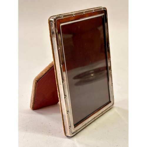 213 - Silver Plated Stand Picture Frame Stamped Sheffield. 15cm x 11cm.