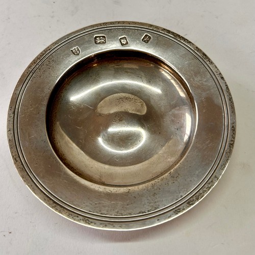 214 - Heavy Gauge Silver Hallmarked Armada Dish. 11cm x 2.5cm, 104.8Grams.
