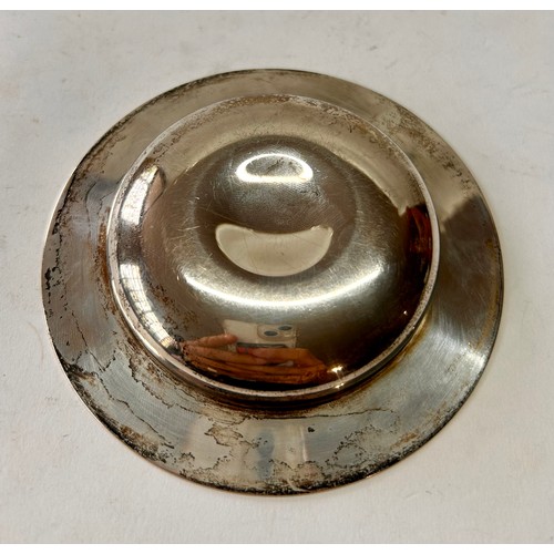 214 - Heavy Gauge Silver Hallmarked Armada Dish. 11cm x 2.5cm, 104.8Grams.