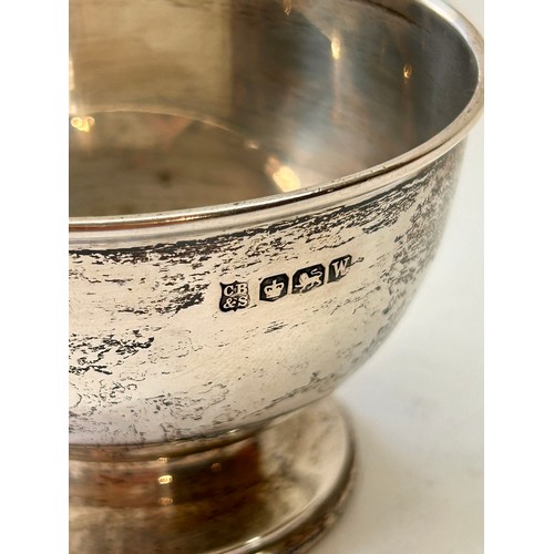 221 - Silver Hallmarked Bowl. 8cm x 6cm, 74.5Grams.