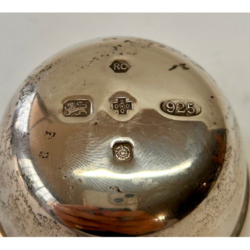 222 - Silver Hallmarked Weighted Wooden Topped Office Papper Weight. 7cm x 4.5cm.