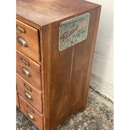 2 - Vintage Eight Drawer Filing Cabinet Chest  With Practical Paper Patterns Advertising 92 x 61 x 47 cm... 