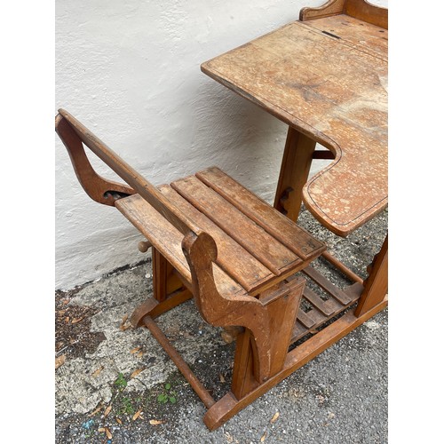 7 - Antique School Desk