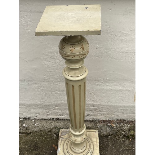 9 - Painted Continental Torchiere . 29 x 29 x 102 cms