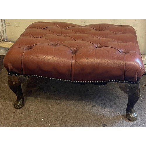 10 - Vintage Chesterfield Style Footstool. 66 x 52 x 33 cms