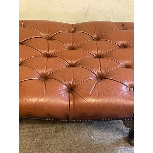 10 - Vintage Chesterfield Style Footstool. 66 x 52 x 33 cms