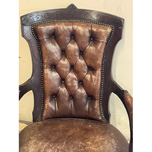 13 - Vintage Button Back  Library Chair
