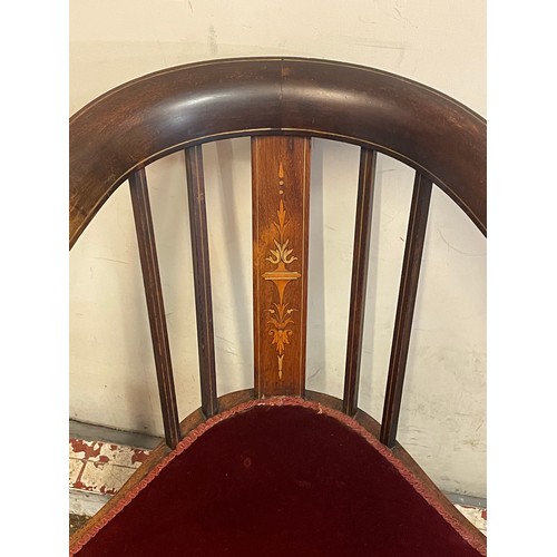 18 - Antique Inlaid Corner Chair.