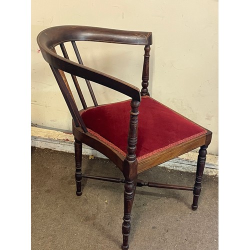 18 - Antique Inlaid Corner Chair.