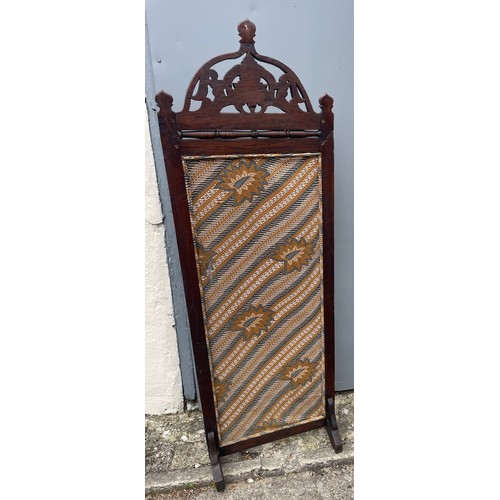20 - Antique Valet Along With A Carved Wood Framed Screen. Screen Stands 173 cms High (2)
