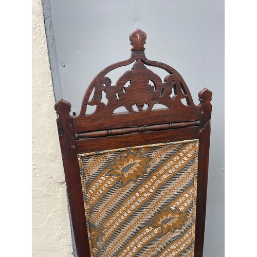 20 - Antique Valet Along With A Carved Wood Framed Screen. Screen Stands 173 cms High (2)