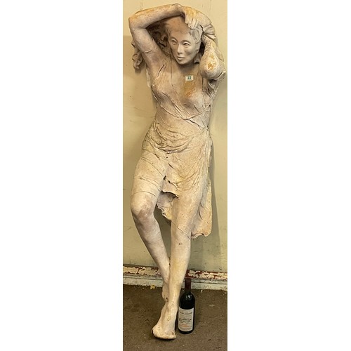 22 - Fibreglass Sculpture Of A Lady. 152 cms