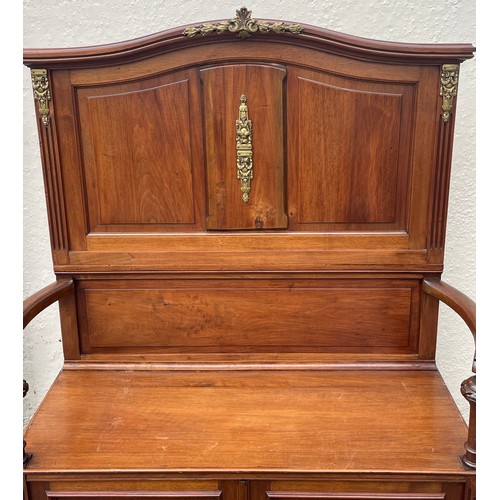 25 - Vintage High Back French Bench / Settle. 123 x 51 x 160 cms