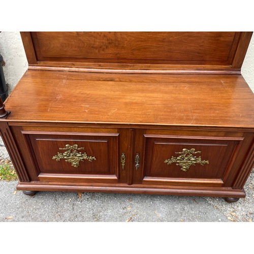 25 - Vintage High Back French Bench / Settle. 123 x 51 x 160 cms
