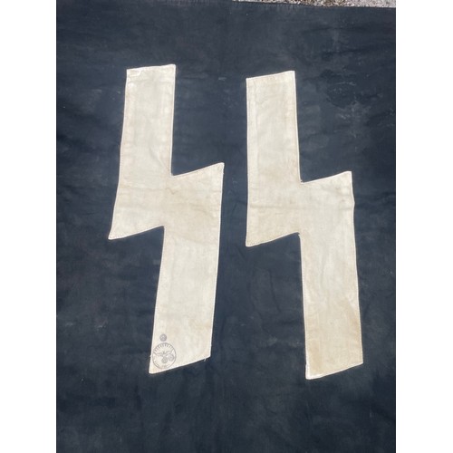 German SS Style Flag With Ink Stamp Along With Leather Toggles . 131 x ...