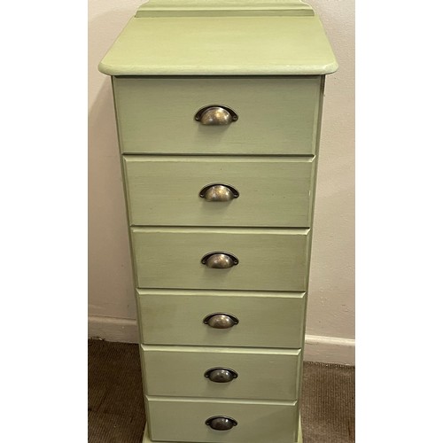 30 - Painted Pine Six Drawer Chest. 40 x 43 x 108 cms