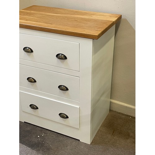 41 - Painted Oak Top Chest Of Three Drawers. 73 x 45 x 83 cms