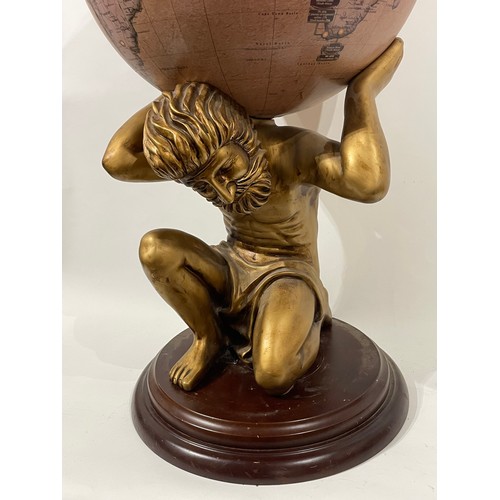 47 - Revolving Globe Bar / Wine Stand In The Form Of Atlas With The Globe On His Shoulders.84 cms High