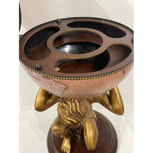 47 - Revolving Globe Bar / Wine Stand In The Form Of Atlas With The Globe On His Shoulders.84 cms High