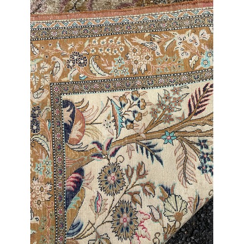 48 - Kashmire Silk Carpet / Rug With Bird Decoration And Central Motif. 159 x 111 cms