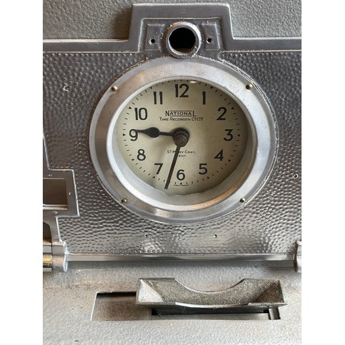 53 - Vintage National Time Recorder Co Ltd Clocking In / Out Machine. 32 x 27 x 50 cms