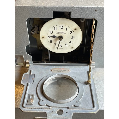 53 - Vintage National Time Recorder Co Ltd Clocking In / Out Machine. 32 x 27 x 50 cms