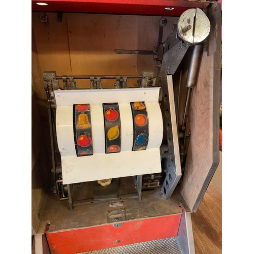 54 - Vintage One Arm Bandit / Fruit Machine 44 x 33 x 73 cms