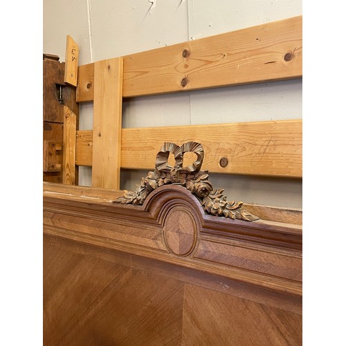43 - Antique French Louis Style Double Bed. Headboard 151cms Wide